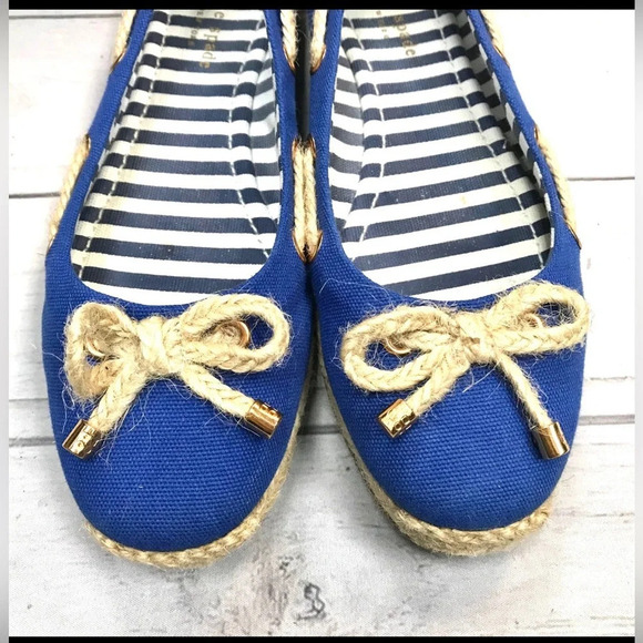 KATE SPADE Blue Canvas Espadrilles Flats Size 8, Excellent Condition - Picture 3 of 5